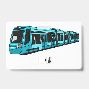 Electric locomotive cartoon illustration ID badge