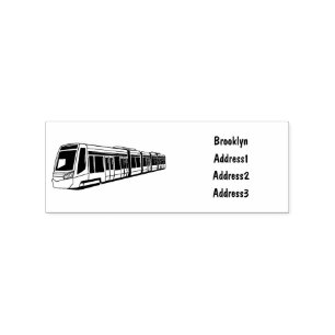 Electric locomotive cartoon illustration rubber stamp
