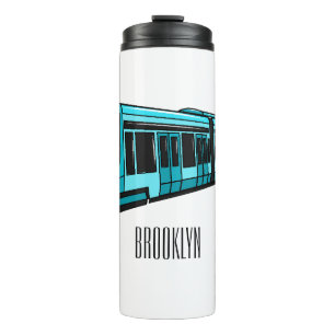 Electric locomotive cartoon illustration thermal tumbler