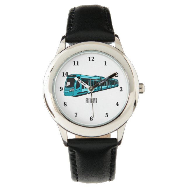 Electric locomotive cartoon illustration watch (Front)