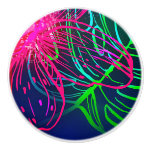 Electric Luau Tropical Night Neon Aloha Ceramic Knob