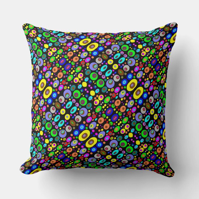 Electric mandala dots pattern cushion (Front)