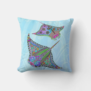Electric Manta Rays Cushion