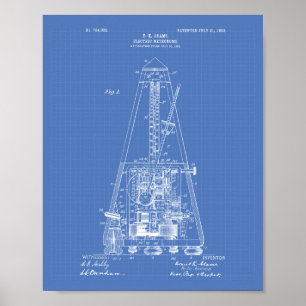 Electric Metronome 1903 Patent Art Blueprint Poster