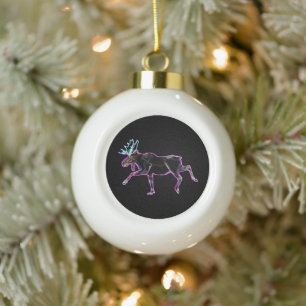 Electric Moose Ceramic Ball Christmas Ornament