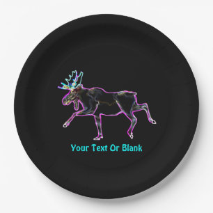 Electric Moose Paper Plate