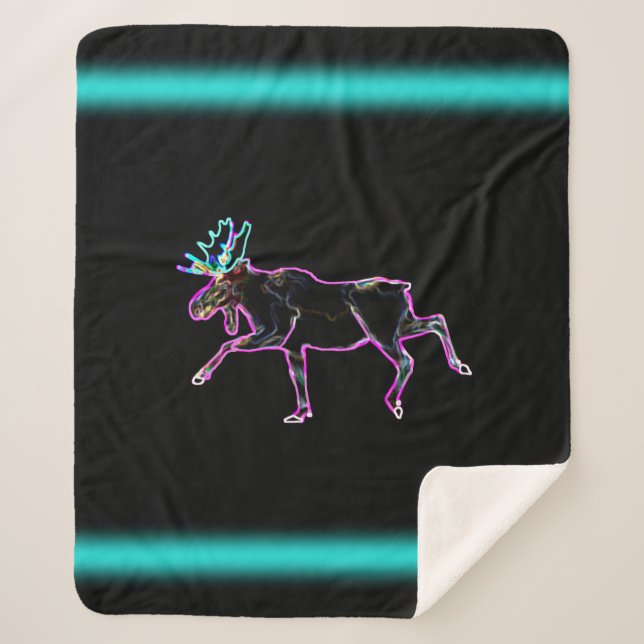 Electric Moose Sherpa Blanket (Front)