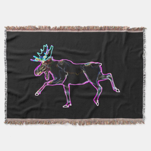 Electric Moose Throw Blanket (Front)