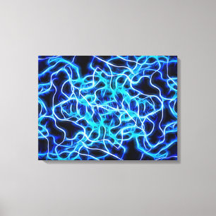 Electric Neon Blue Tesla Coil Lightning Canvas Print