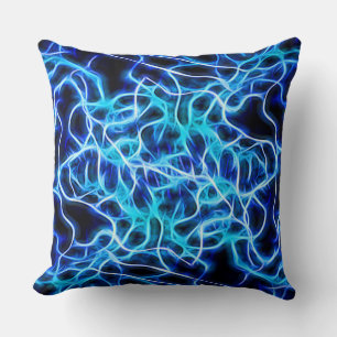 Electric Neon Blue Tesla Coil Lightning Cushion