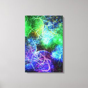 Electric Neon Energy Fractal Art Canvas Print