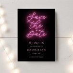 Electric Neon Glow Light Save the Date Invitation<br><div class="desc">Designed to coordinate with our Black and Pink Neon Collection, this save the date invitation features neon text on black background. Perfect for a fun, neon glow wedding. For more advanced customisation of this design, e.g. changing layout, font or text size please click the "CUSTOMIZE" button above. Please contact me...</div>
