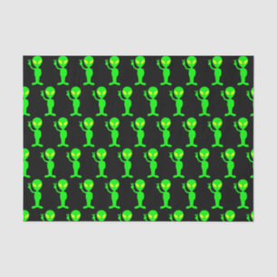 Electric Neon Green/Black Alien Peace Tissue Paper