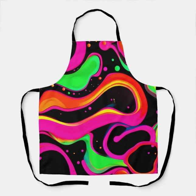Electric Neon Liquid Splatter Apron (Front)