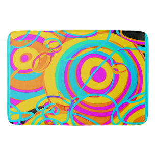 Electric Neon Pattern Art Design Bath Mat