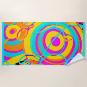 Electric Neon Pattern Art Design Beach Towel