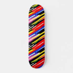 Electric Neon Stripe Riot Skateboard