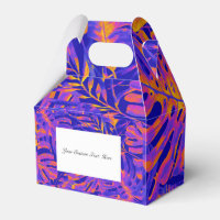 Electric Orange Blue Tropical Palm Leaves Sweet 16