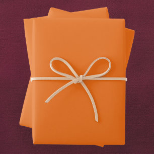 Electric Orange Solid Colour Wrapping Paper Sheet