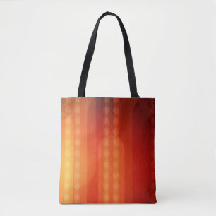 Electric orange vertical dots on a tote bag