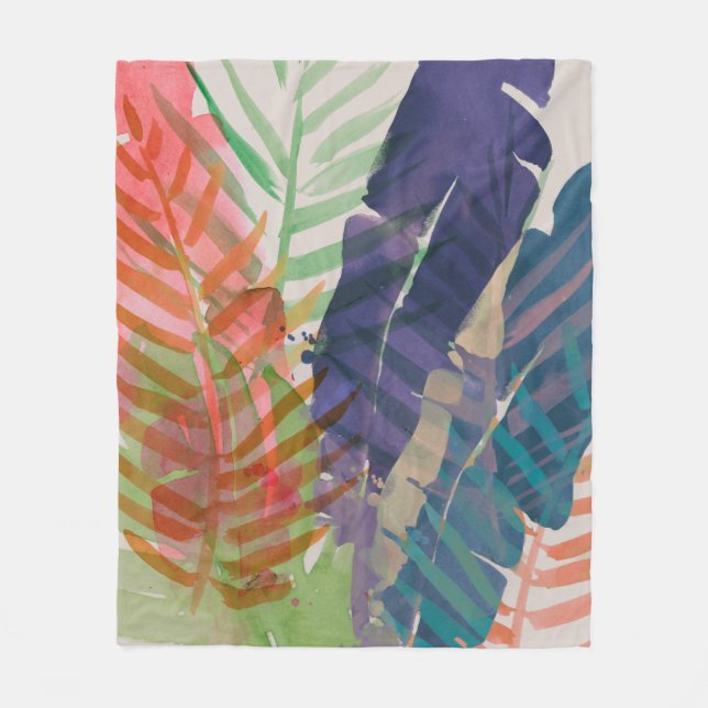 Electric Palms Fleece Blanket (Front)