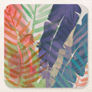 Electric Palms Square Paper Coaster