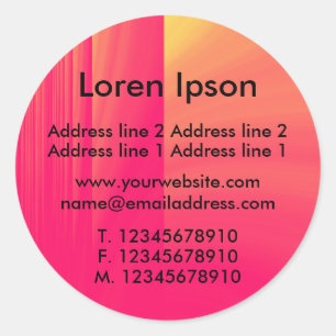 Electric Peach Business / Profile Classic Round Sticker