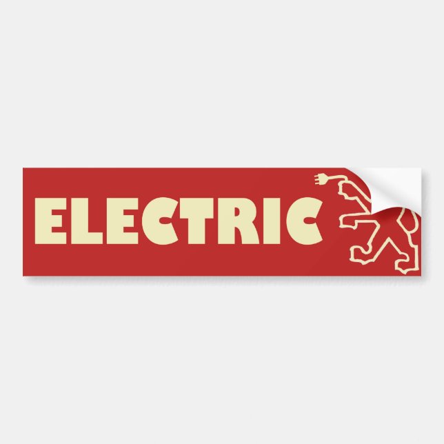 Electric Peugeot Bumper Sticker (Front)
