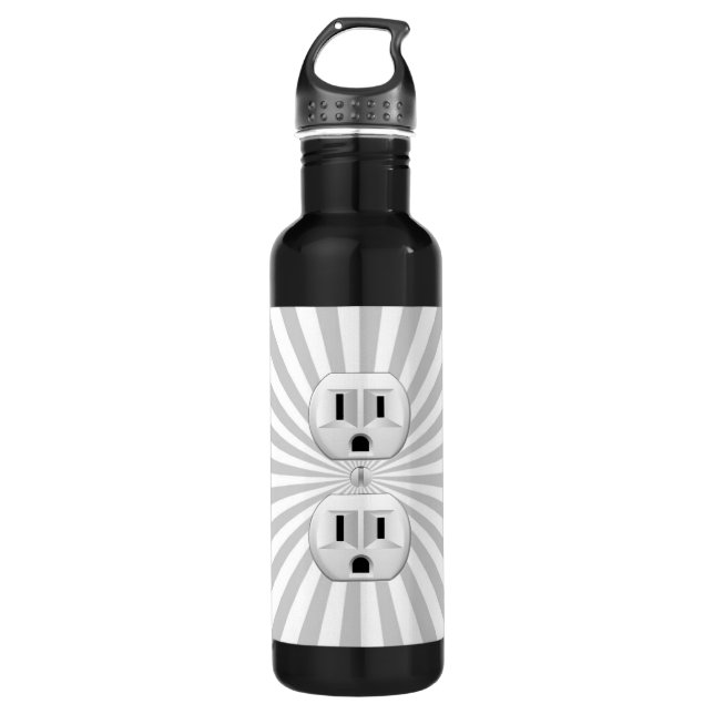 Electric Plug Wall Outlet Fun Customise This! 710 Ml Water Bottle (Front)