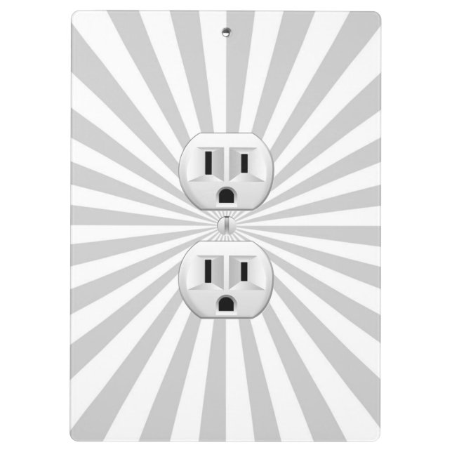 Electric Plug Wall Outlet Fun Customise This! Clipboard (Back)