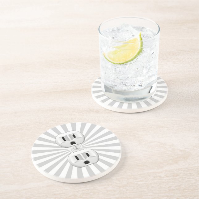 Electric Plug Wall Outlet Fun Customise This! Coaster (Side)