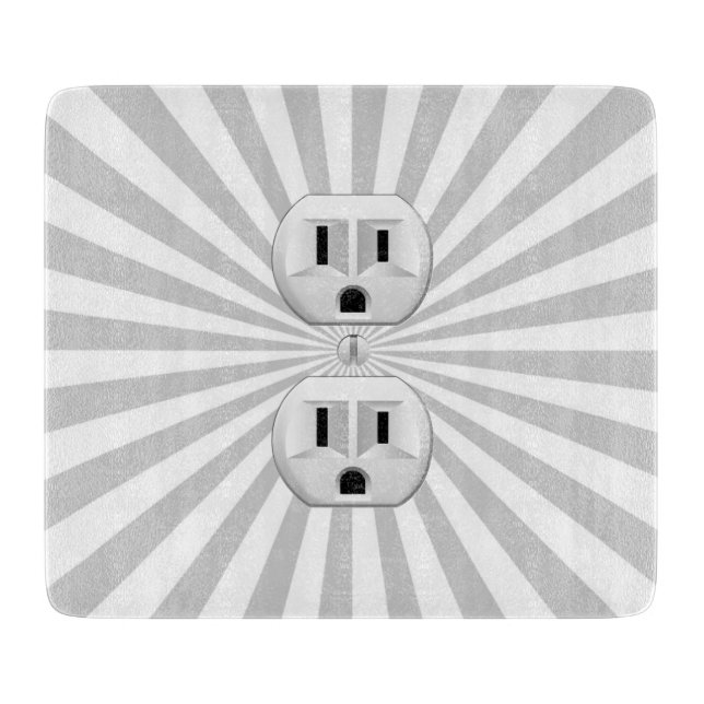 Electric Plug Wall Outlet Fun Customise This! Cutting Board (Front)