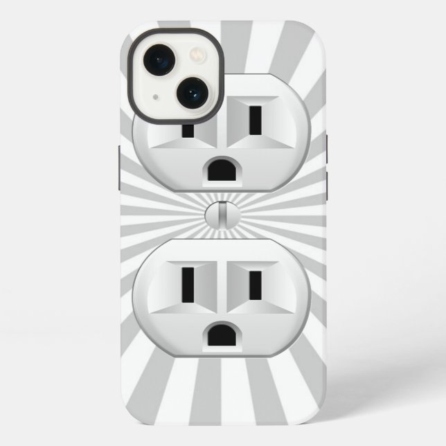 Electric Plug Wall Outlet Fun Customise This! iPhone Case (Back)
