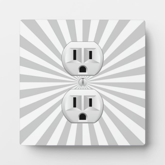 Electric Plug Wall Outlet Fun Customise This! Plaque (Front)