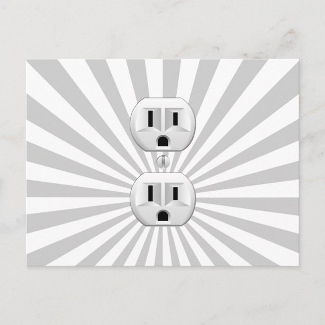 Electric Plug Wall Outlet Fun Customise This! Postcard (Front)