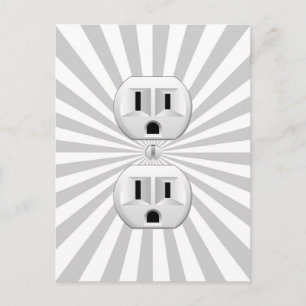Electric Plug Wall Outlet Fun Customise This! Postcard