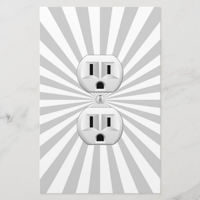 Electric Plug Wall Outlet Fun Customise This! Stationery (Front)