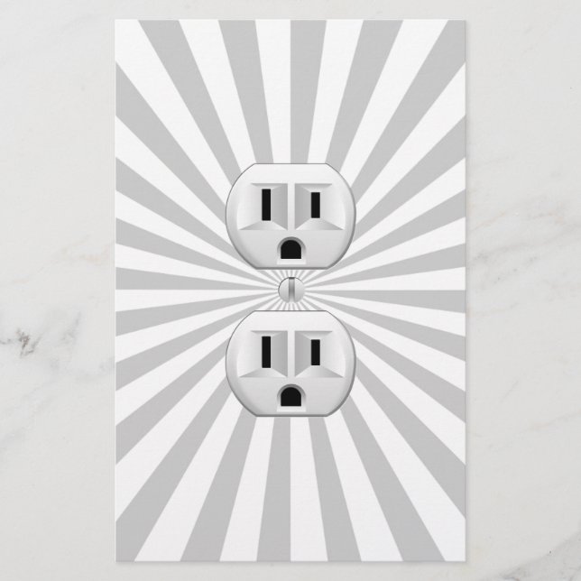 Electric Plug Wall Outlet Fun Customise This! Stationery (Front)