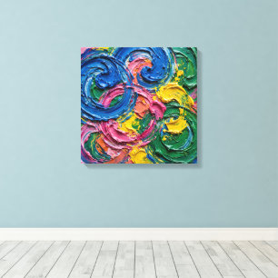 Electric Pop Abstract Painting - Cobalt Blue Canvas Print