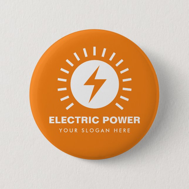 Electric power logo buttons for custom business (Front)