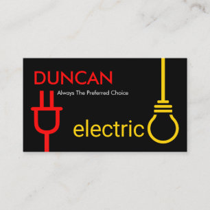 Electric Power Plug Light Bulb Business Card