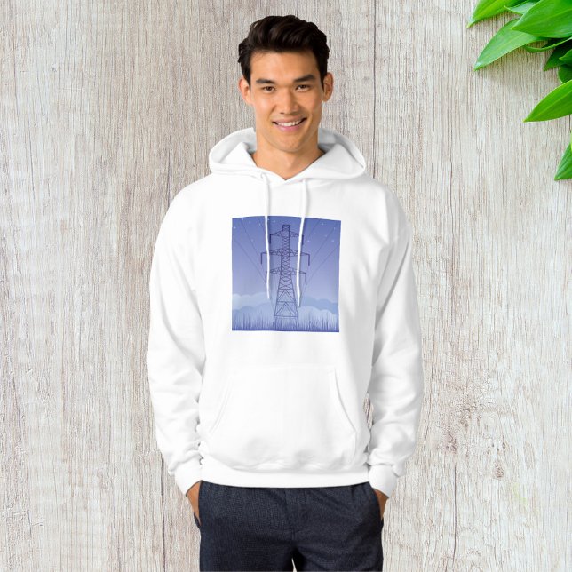 Electric Power Transmission Tower at Night Sky Hoodie (Creator Uploaded)