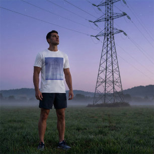 Electric Power Transmission Tower at Night Sky T-Shirt