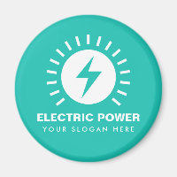 Electric power voltage logo magnet for business