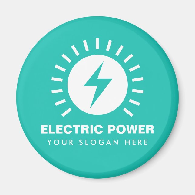 Electric power voltage logo magnet for business (Front)