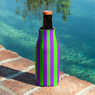 Electric Psychedelic Purple And Harlequin Green Bottle Cooler