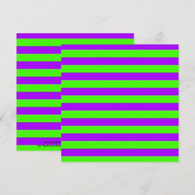 Electric Psychedelic Purple And Harlequin Green Card (Front/Back)