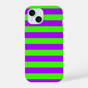 Electric Psychedelic Purple And Harlequin Green iPhone 15 Case