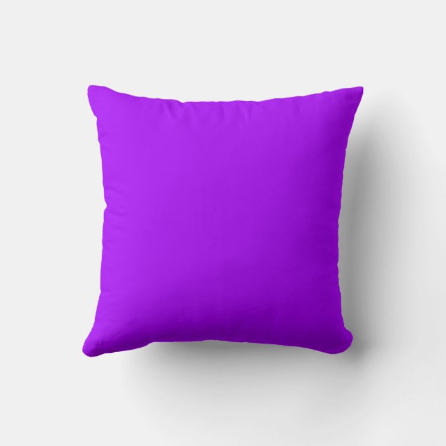 Electric Psychedelic Purple Solid Colour  Cushion (Back)