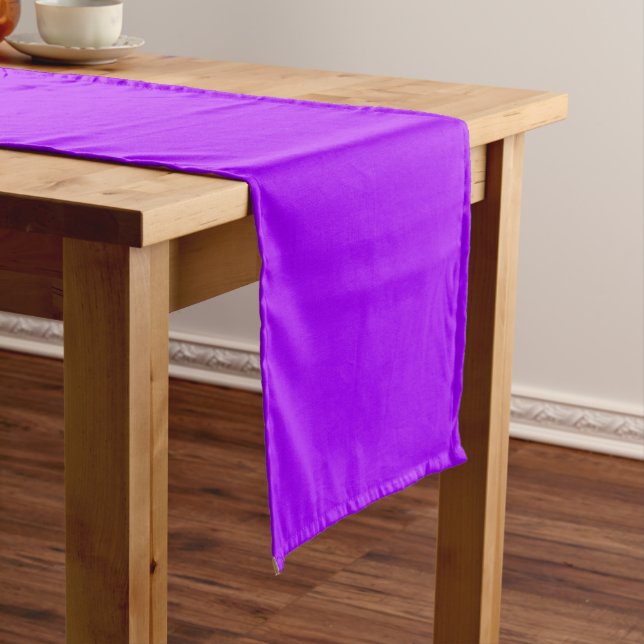 Electric Psychedelic Purple Solid Colour Short Table Runner (In Situ)